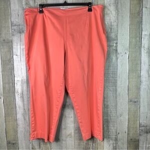 Real Clothes Salon Z Size 24 Flamingo Color Side Zip Capri Length Pants